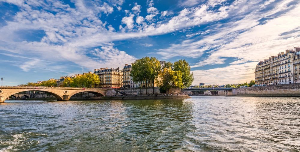 Paris summer weather near the Seine with long daylight