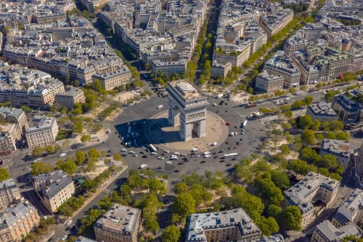 Central Paris photographed from above showing main districts