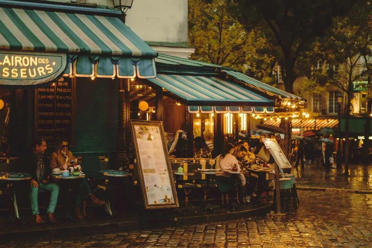 Paris Latin Quarter streets at night