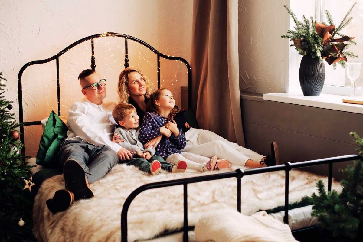 Family hotel in Paris winter warm room parents with children accommodation