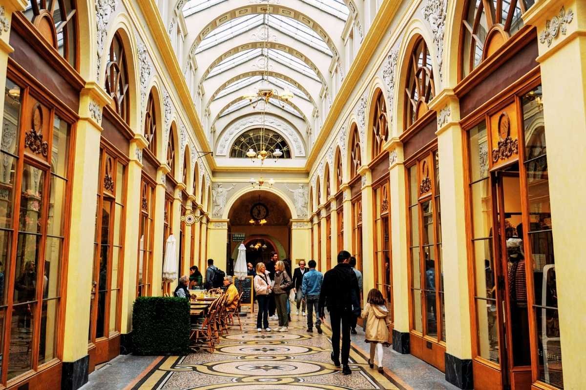 Paris covered passages winter family walk shopping galleries