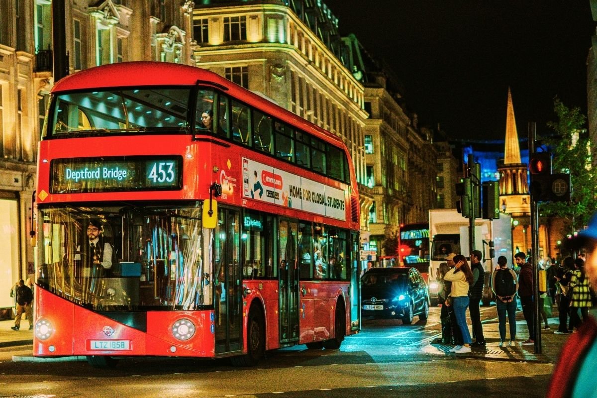 London Safety Guide 2026: a well-lit London street near a major transport link, showing why easy returns reduce late-night navigation risk