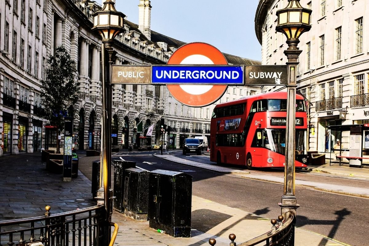 A quiet London street near a Tube station — the kind of calm base tourists want when choosing cheap areas to stay in London
