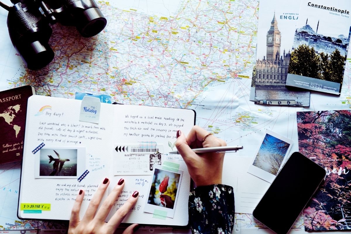 London 7 days itinerary planning notes showing a week map and daily buffers