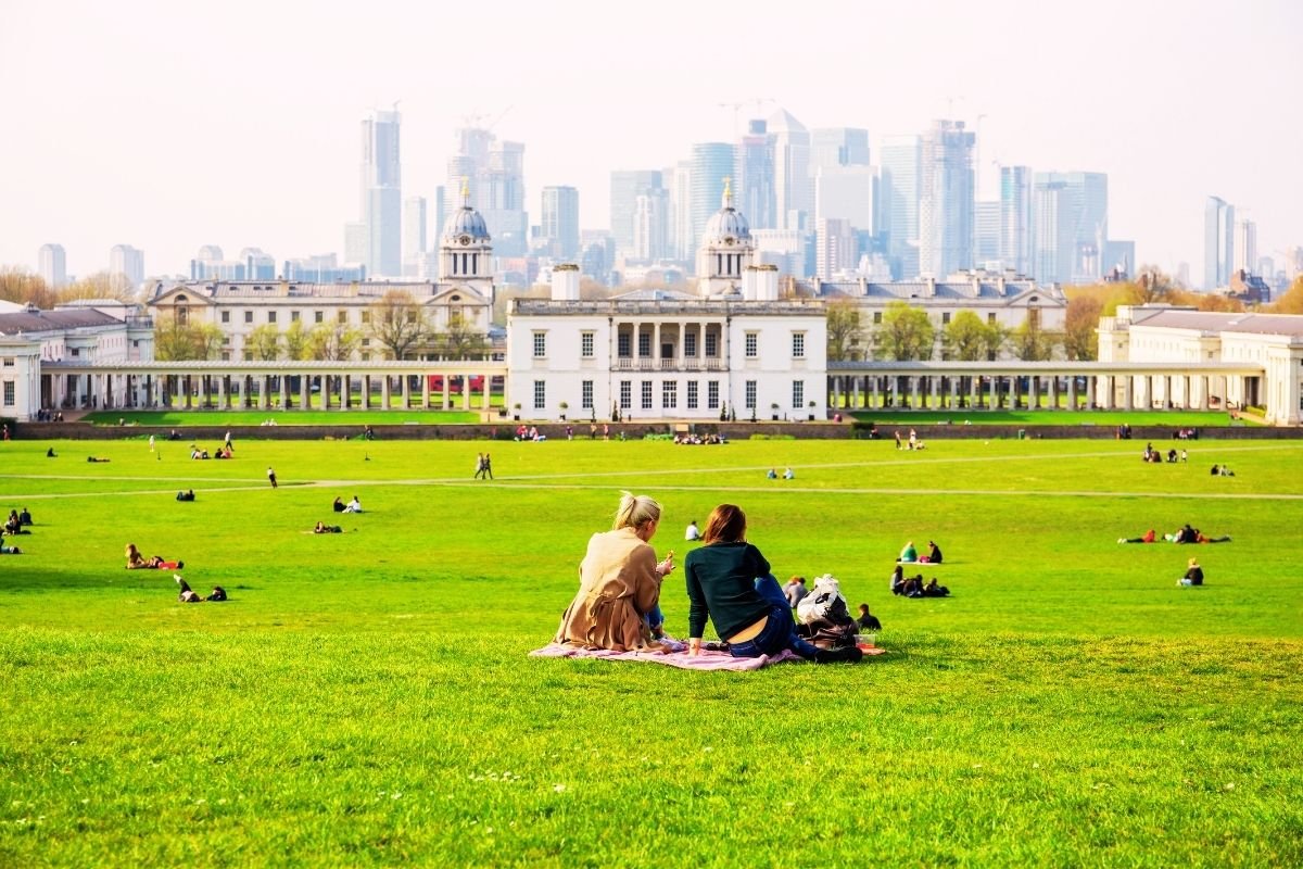 Greenwich Park viewpoint over the London skyline on a calm free half-day plan, showing why Greenwich works best as a committed cluster