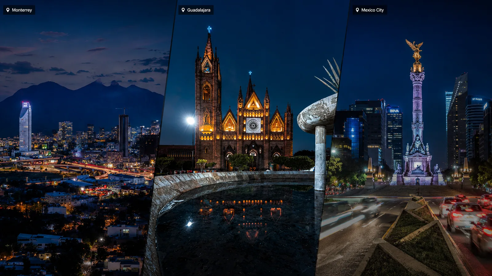 Comparison of Mexico City, Guadalajara, and Monterrey, the three Mexican host cities for World Cup 2026