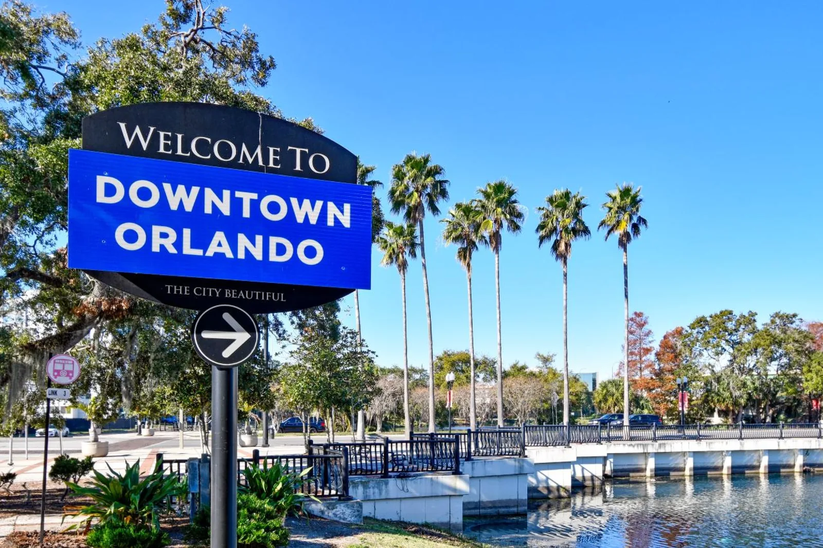 Welcome to Downtown Orlando sign featured in this Orlando travel guide.