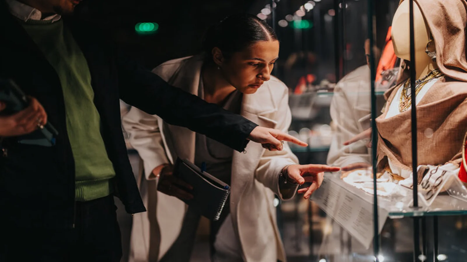People exploring an art gallery